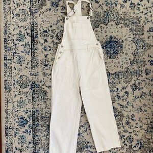 Abercrombie & Fitch White Wide Leg Overalls